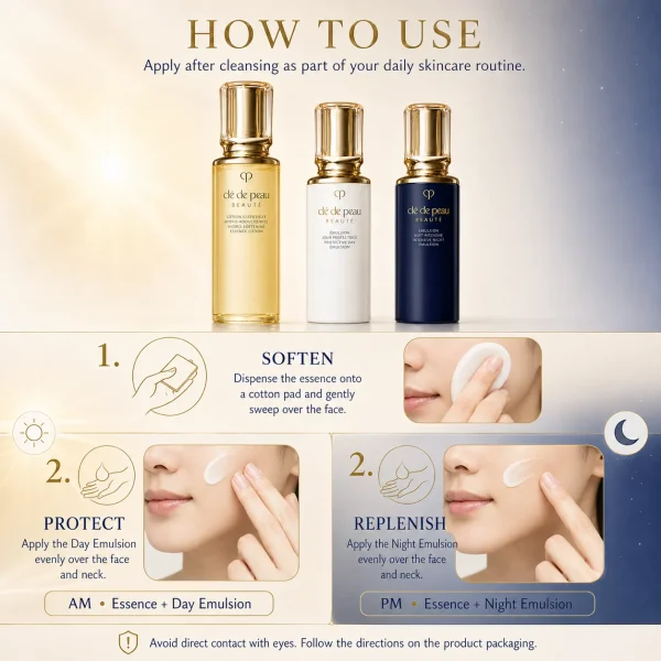 Clé de Peau Beauté Key Radiance Care Lotion, Day & Night Emulsion 3-Piece Set