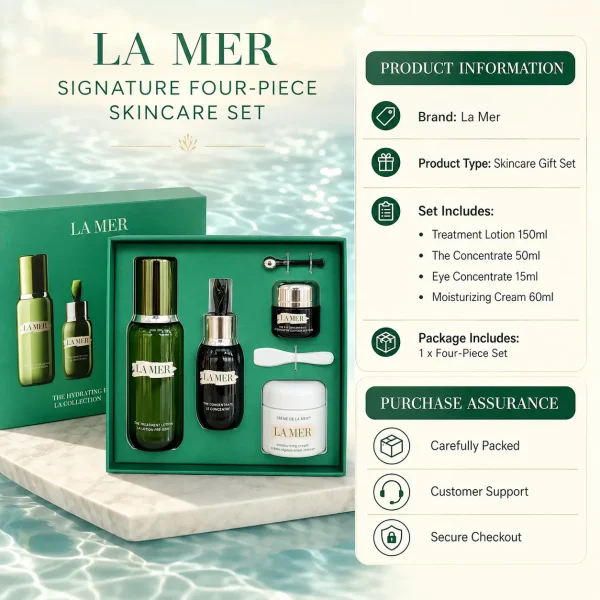 ChatGPT Image 2026年8月5日 11_26_16 LA MER 4-Piece Skin Care Set (Crème de la Mer + Treatment Lotion + The Concentrate + Eye Concentrate)