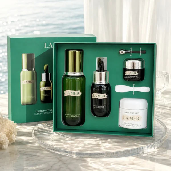 ChatGPT Image 2026年8月5日 11_35_21 LA MER 4-Piece Skin Care Set (Crème de la Mer + Treatment Lotion + The Concentrate + Eye Concentrate)