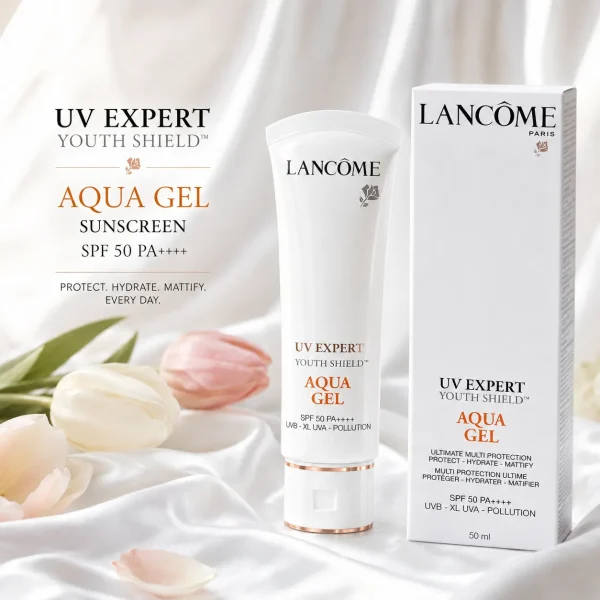 ChatGPT Image 2026年8月5日 11_57_05 (3) Lancôme UV Expert Aquagel Defense Sunscreen SPF50 50ml White Tube New Version