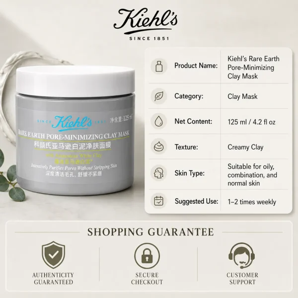 ChatGPT Image 2026年8月5日 12_21_53 (6) Kiehl's Rare Earth Deep Pore Cleansing Mask 125ml