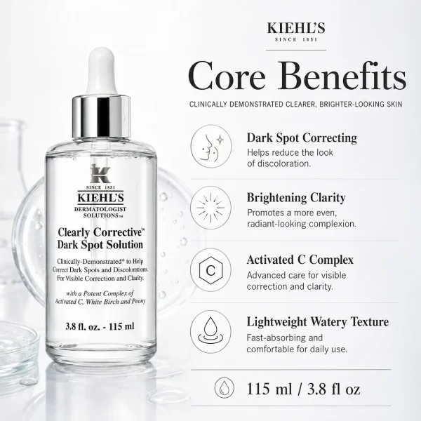 ChatGPT Image 2026年8月5日 12_25_46 (3) Kiehl's Clearly Corrective Dark Spot Solution 115ml Large Size